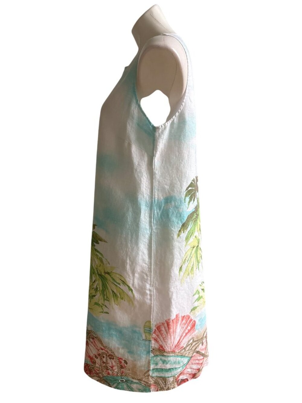 J. Jill Love Linen Women's Beach Palm Tree Tropical Print Shift Dress Size M - Picture 6 of 10